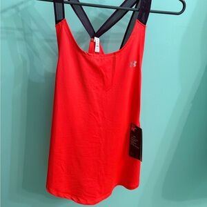 Under Armour Red-ish Orange and Purple Tank Top Women’s S
